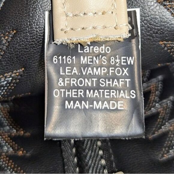 Laredo Flagstaff Collection Wingtip Western Boot Men's 8.5 (EW) 61161 Calf High - Picture 9 of 9